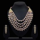 NUHA Fashion Jewellery Gold Plated Necklace Set with Earrings for Women and Girls