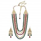 NUHA Fashion Jewellery Gold Plated Necklace Set with Earrings for Women and Girls