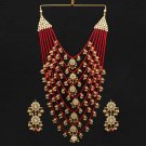 NUHA Fashion Jewellery Gold Plated Necklace Set with Earrings for Women and Girls