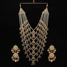 NUHA Fashion Jewellery Gold Plated Necklace Set with Earrings for Women and Girls