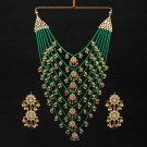 NUHA Fashion Jewellery Gold Plated Necklace Set with Earrings for Women and Girls
