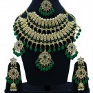 NUHA Fashion Jewellery Gold Plated Necklace Set with Earrings & Tikka for Women and Girls