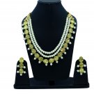 NUHA Fashion Jewellery Gold Plated Necklace Set with Earrings for Women and Girls