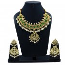 NUHA Fashion Jewellery Gold Plated Necklace Set with Earrings for Women and Girls