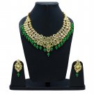 NUHA Fashion Jewellery Gold Plated Necklace Set with Earrings for Women and Girls