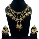 NUHA Fashion Jewellery Gold Plated Necklace Set with Earrings for Women and Girls