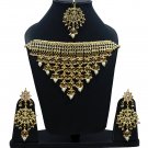 NUHA Fashion Jewellery Gold Plated Necklace Set with Earrings & Tikka for Women and Girls