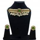 NUHA Fashion Jewellery Gold Plated Necklace Set with Earrings for Women and Girls