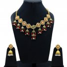 NUHA Fashion Jewellery Gold Plated Necklace Set with Earrings for Women and Girls