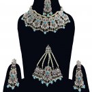 NUHA Fashion Jewellery Gold Plated Necklace Set with Earrings,passa & Tikka for Women and Girls