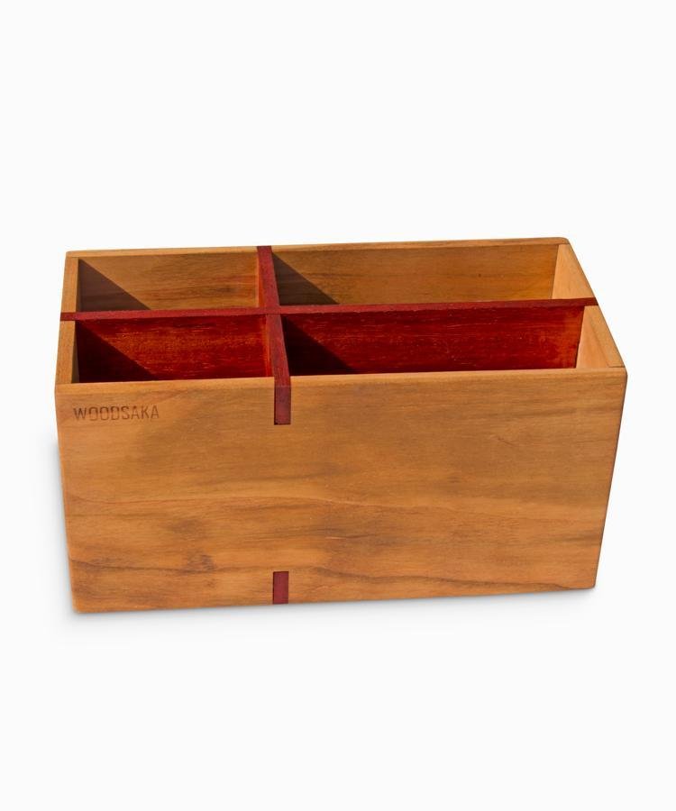 Cherry - Padouk Pen Holder - Large Size - WOODSAKA