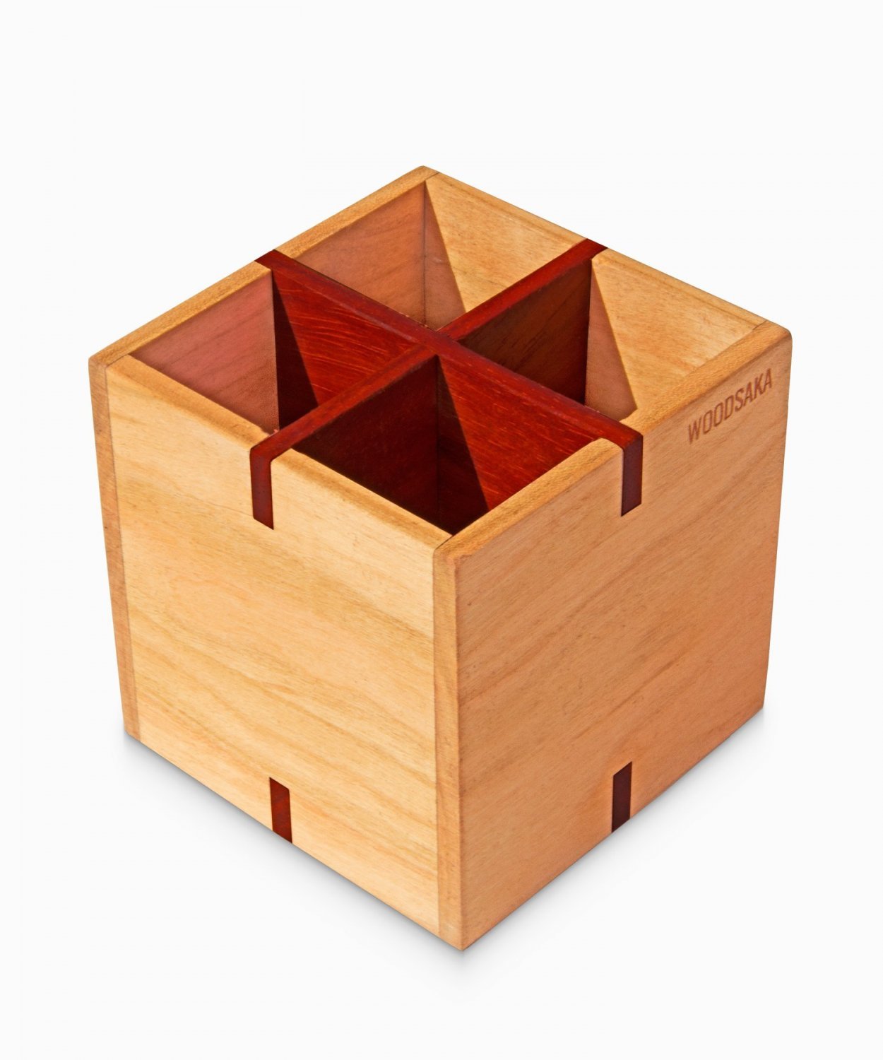 Cherry - Padouk Pen Holder - WOODSAKA
