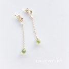 Peridot swaggy stud earrings (14Kgf)