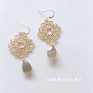 Labradorite flowery earrings (14Kgf)