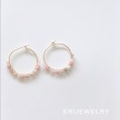 Rhodonite mini hoop earrings