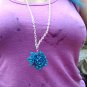 Purple/Blue Rose pendant necklace