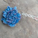 sky blue rose pendant necklace