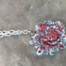Red rose pendant necklace