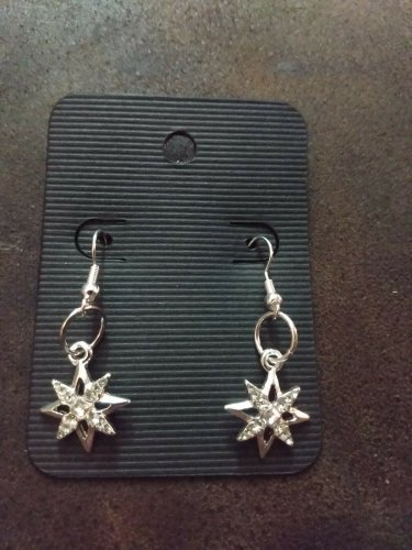 North Star Diamond Christmas Dangle Earrings
