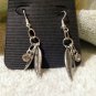 Metal Indian Feather Dangle Earrings