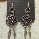 Dream Catchers With Detailed Feather Dangle 925 Sterling Silver Hook Earrings