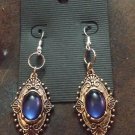 Blue Sapphire & White Topaz 925 Solid Sterling Silver Earrings Jewelry