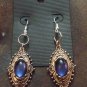 Blue Sapphire & White Topaz 925 Solid Sterling Silver Earrings Jewelry