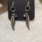 Southwestern Concho Earrings 925 Sterling Silver With Feather Dangles