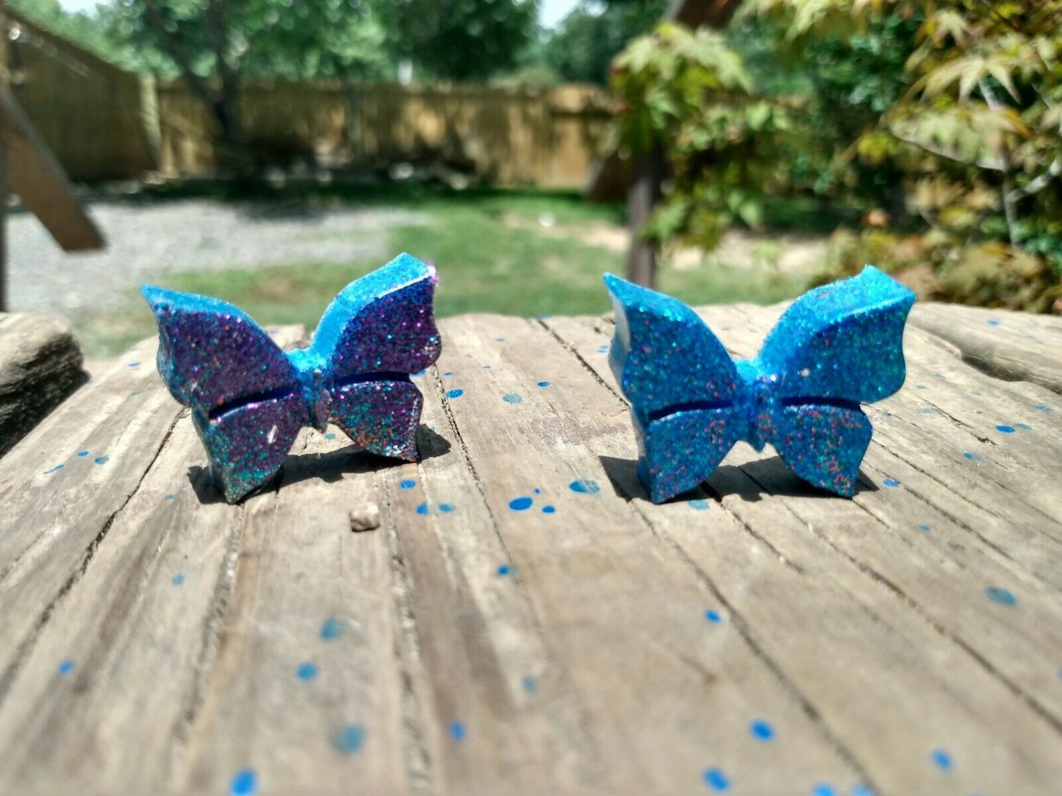 Glittery shiney reflective Butterfly Charm accessory