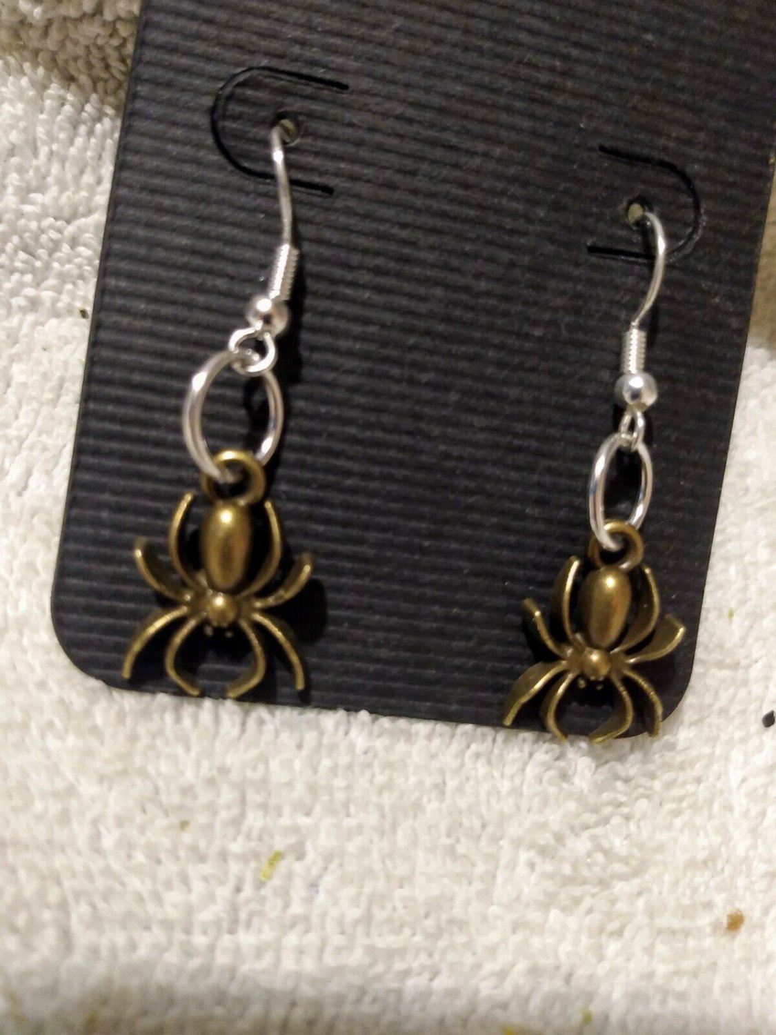 SALE! Gothic Spider Dangle Earrings with Silver Finish Pewter
