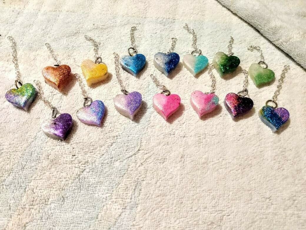 Color Faded heart keychain