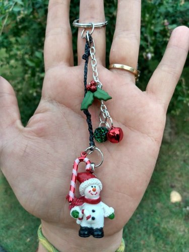 Christmas Snowman Holiday Keychain