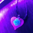 New 13x18mm glittery epoxy resin heart pendant rose choker necklace