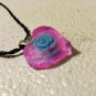 New 13x18mm glittery epoxy resin heart pendant rose choker necklace