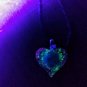 New 13x18mm glittery epoxy resin heart pendant rose choker necklace