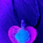 New 13x18mm glittery epoxy resin heart pendant rose choker necklace