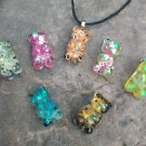 7 Colors Bear Pendants Keychain Resin Gummy Bear Pendant Necklace