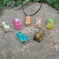7 Colors Bear Pendants Keychain Resin Gummy Bear Pendant Necklace