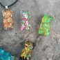 7 Colors Bear Pendants Keychain Resin Gummy Bear Pendant Necklace