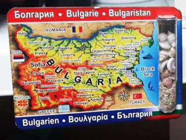 Fridge Magnet handmade Map of Bulgaria Souvenir mussels
