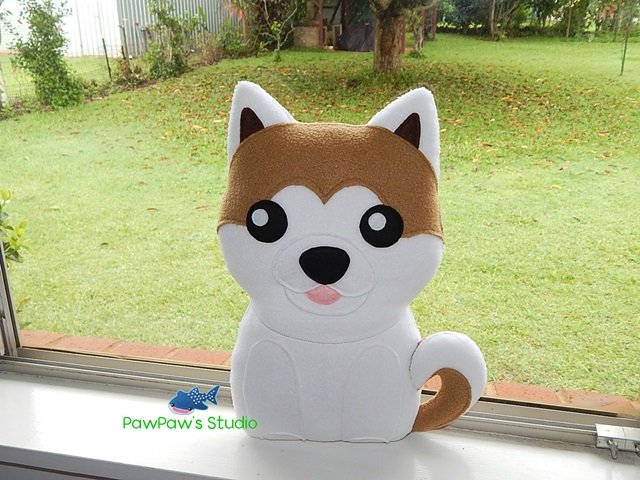 Akita Inu Fleece Soft Toy Pillow Dog Plush Handmade Birthday Gift