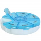(1) 7-day Round Compact Pill Organizer (Color Randomly Selected)