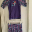 UVSKINZ Purple Rash Guard Mermaid Two Piece Sunwear Swimsuit Set Size 7