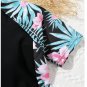 Tween Tropical Print Zipper Front Rash guard Swimsuit size 8
