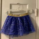 GIRLS BLUE & GOLD DELUXE WONDER WOMAN TUTU COSTUME SKIRT SIZE 6/6X