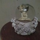 Vintage Musical Globe Ornate Angels And Flower base Angel Playing Harp