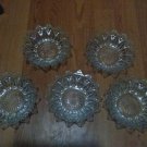Lot Of Five Glass Soup salad Or Candy Dishes/Bowls stStackable unique design
