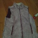 NWT Womens GREEN TEA Aqua Tipped Two Tone Sherpa Vest Size Xl