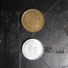 Lot Of Two Rare Marocon Coins 50 Francs 1371, 5 Francs 1370