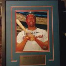 Hank Aaron Framed Autographed Photo With Career Stats Plate